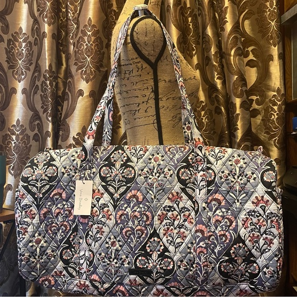 Vera Bradley Ornate Blooms Floral Large Traveler Duffel Bag Tote NWT New - Picture 10 of 13